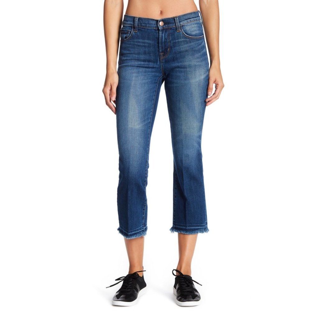 J Brand Selena Mid-Rise Crop Bootcut Jeans